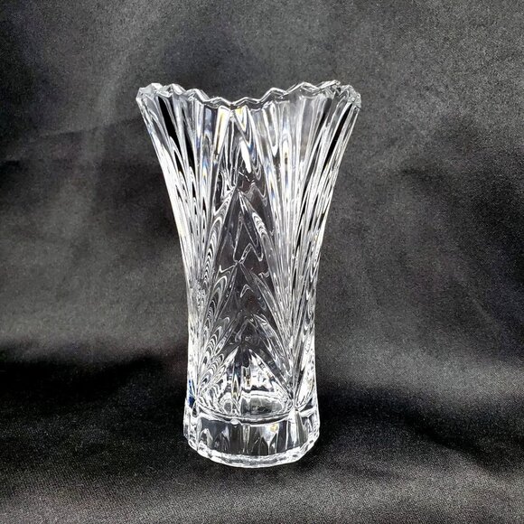 Vintage Mikasa Accent Crystal Bud Vase QQ251/613 Scalloped Fans Arches 4.75" - Picture 3 of 10